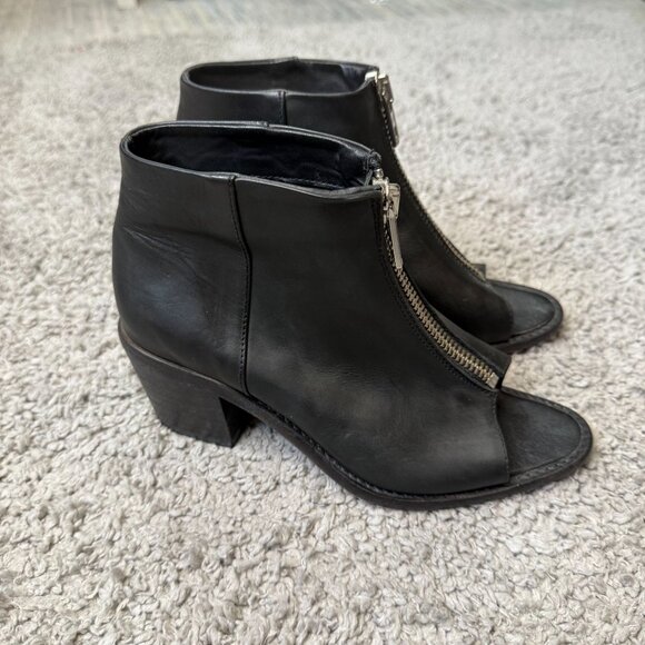 Diesel Chelsea Show Cox Booties Open Toe Zipper Boot Heel Womens 38 - Picture 2 of 11